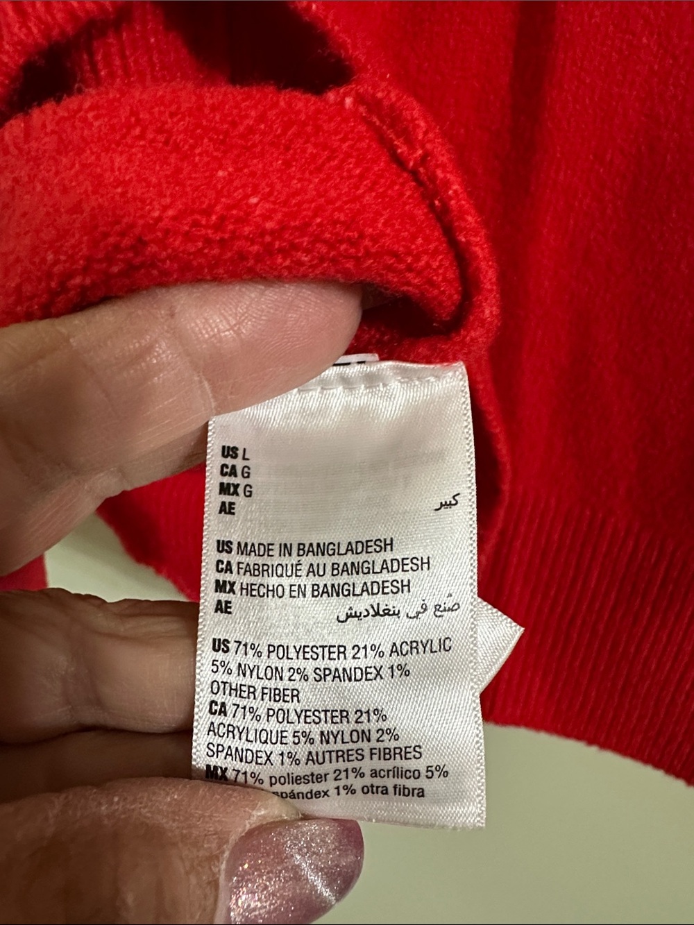 Red Crewneck Sweater with Fuzzy - Picture 5 of 5